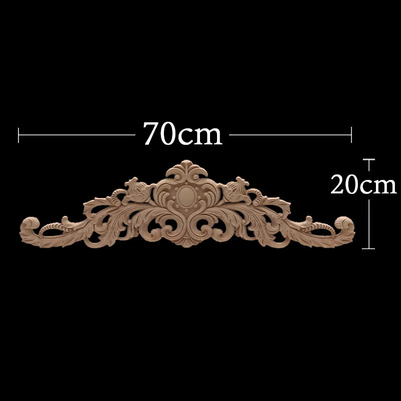 HULIANFU Long Rose Flower Exquisite Carving Natural Wood Appliques Furniture Wooden Mouldings Wmqe Vintage Unpainted Decoration Decal - Deanwangkt