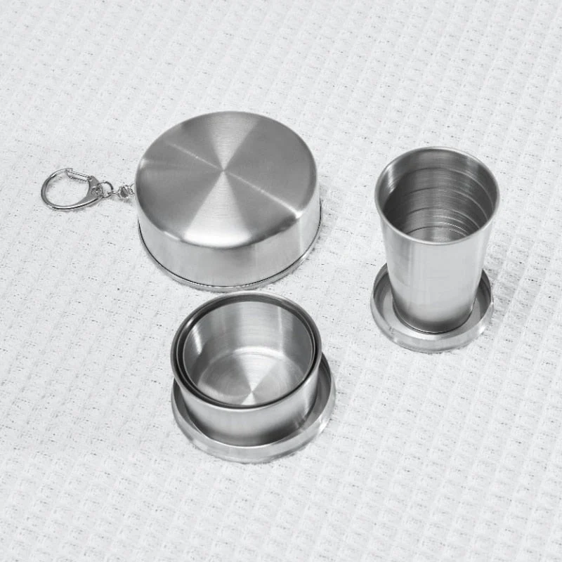 HULIANFU Portable Stainless Steel  Coffee Mug Foldable Cup 75ml/150ml/250ml Outdoor Travel Collapsible Telescopic  Hiking Camping Water - Deanwangkt