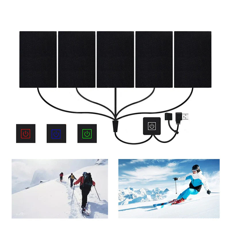 HULIANFU USB Charged Electric Heating Sheet Heating Pad With 3 Gear Adjustable Temperature For Vest Jacket Outdoor Accessories - Deanwangkt