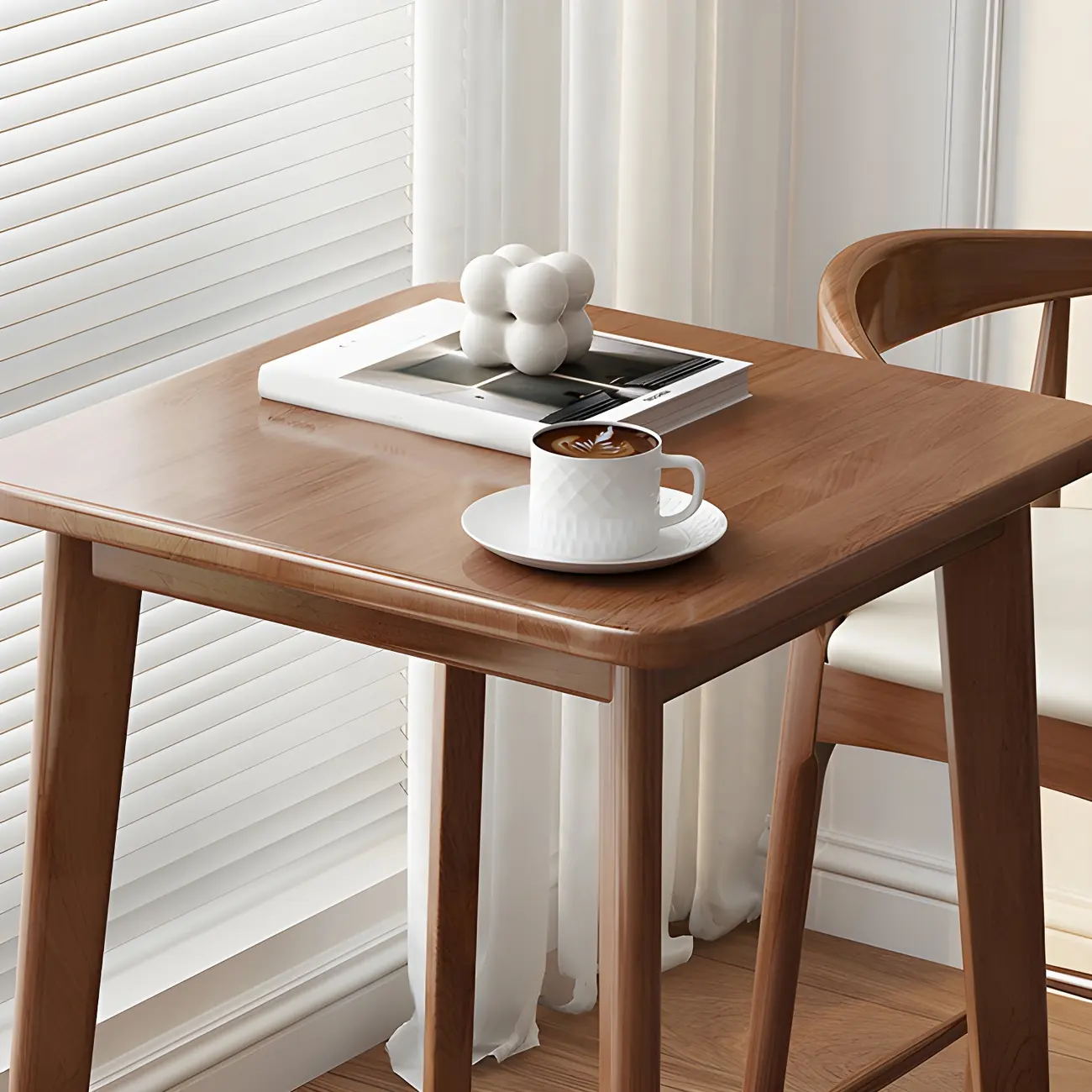 Modern Rubber Wood Square Bar Height Table