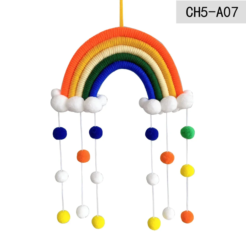 HULIANFU Nordic Cloud Rainbow Raindrop Wall Hangings Decoration For Kid Girls Bedroom Hanging Pendant Baby Bed Tent Hanging Toy Pendant - Deanwangkt