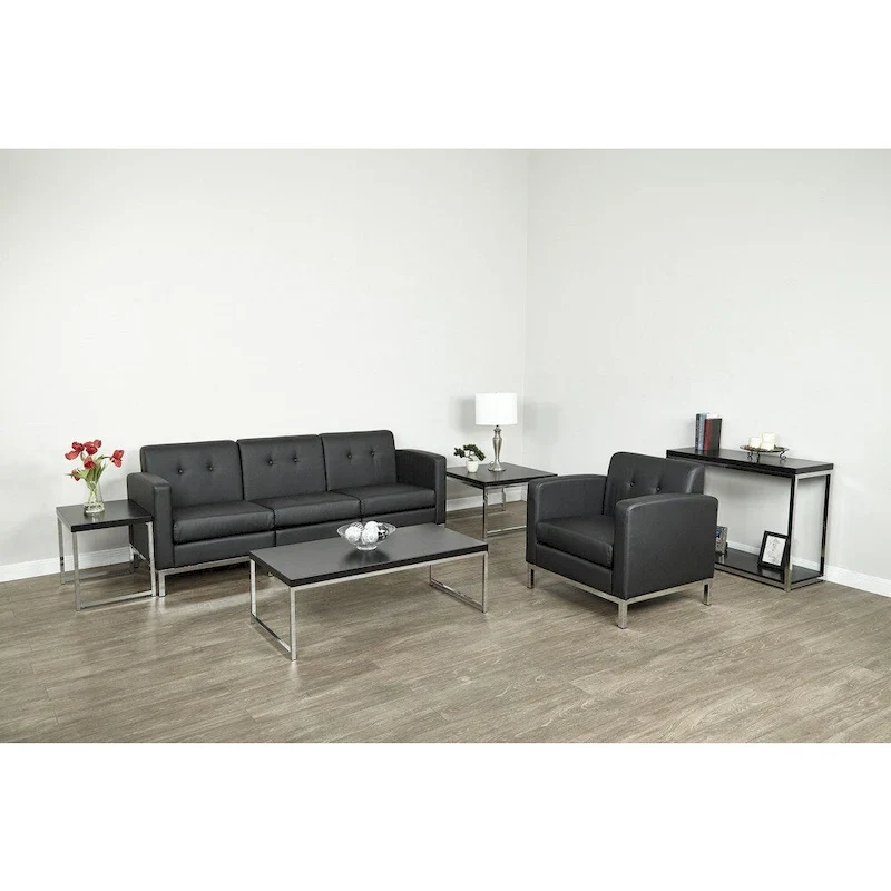 Wall Street Faux Leather Armless Chair