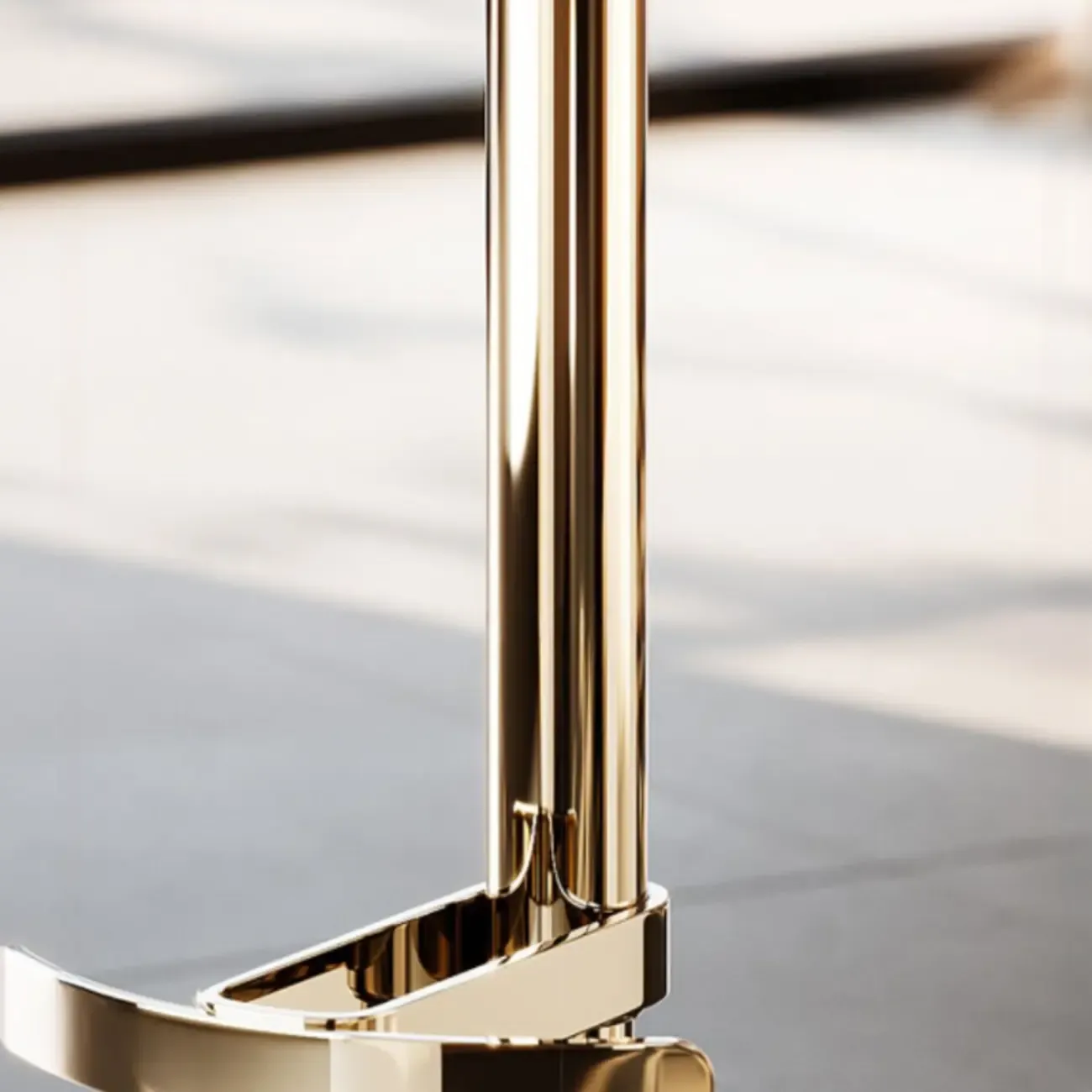 Luxury Adjustable Height Leather Bar Stool Gold Pedestal