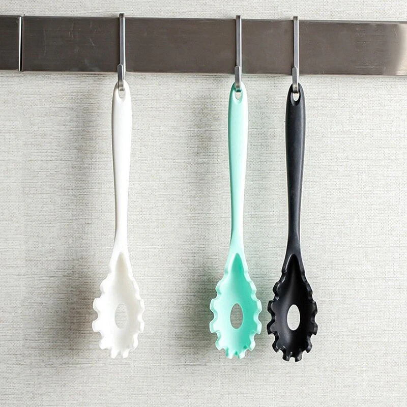 HULIANFU Silicone Pasta Noodle Spoon Pasta Scoop Colander Noodle Spaghetti Ladle Slot Spoon Heat-Resistant Tableware Kitchen Gadget - Deanwangkt
