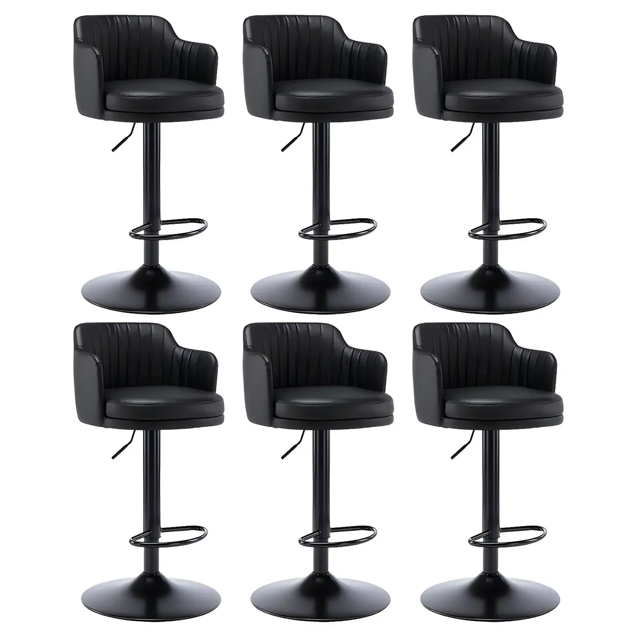 Modern Leather Armrests Swivel Adjustable Bar Stool
