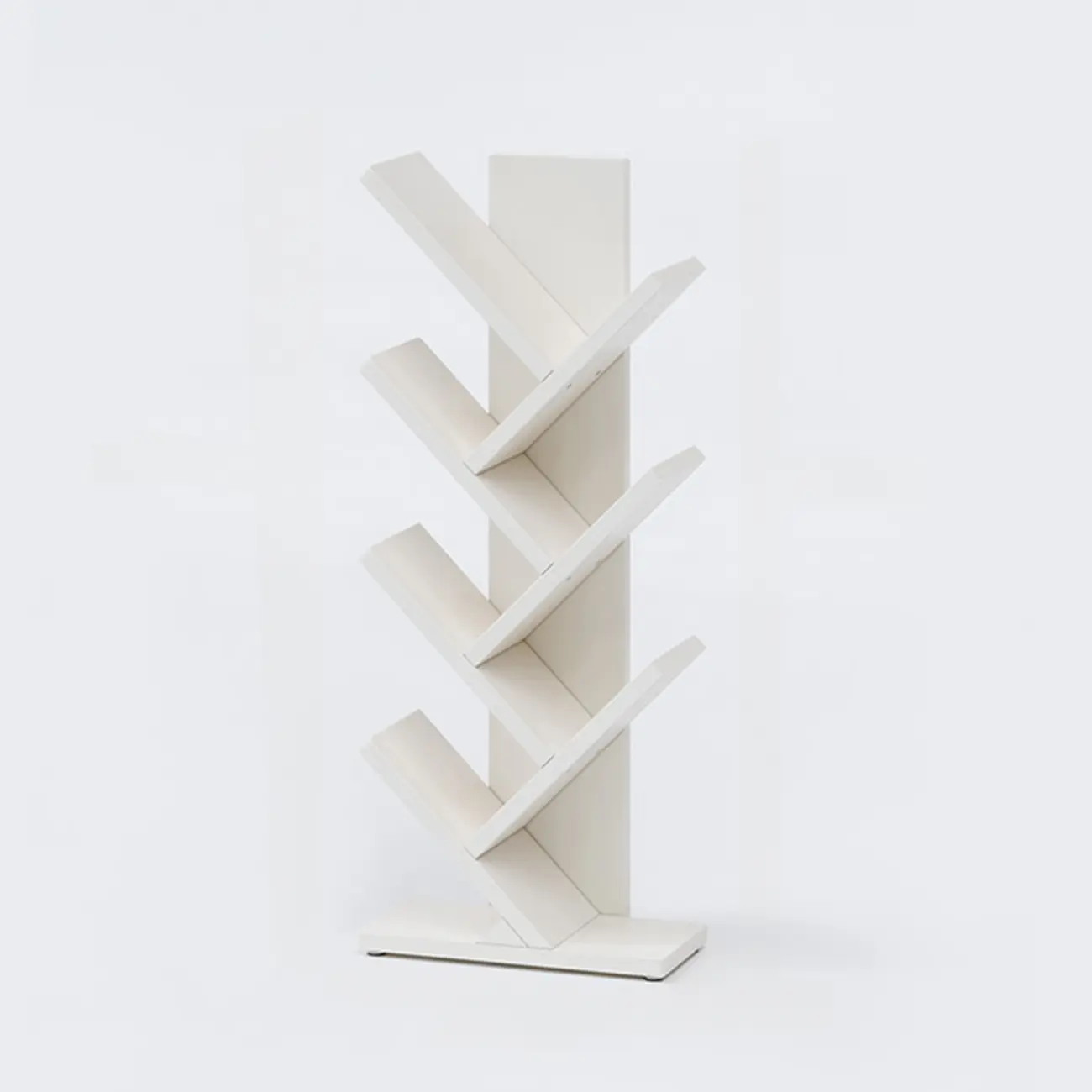 Black Wood Tree-Shaped Vertical Display Bookcase