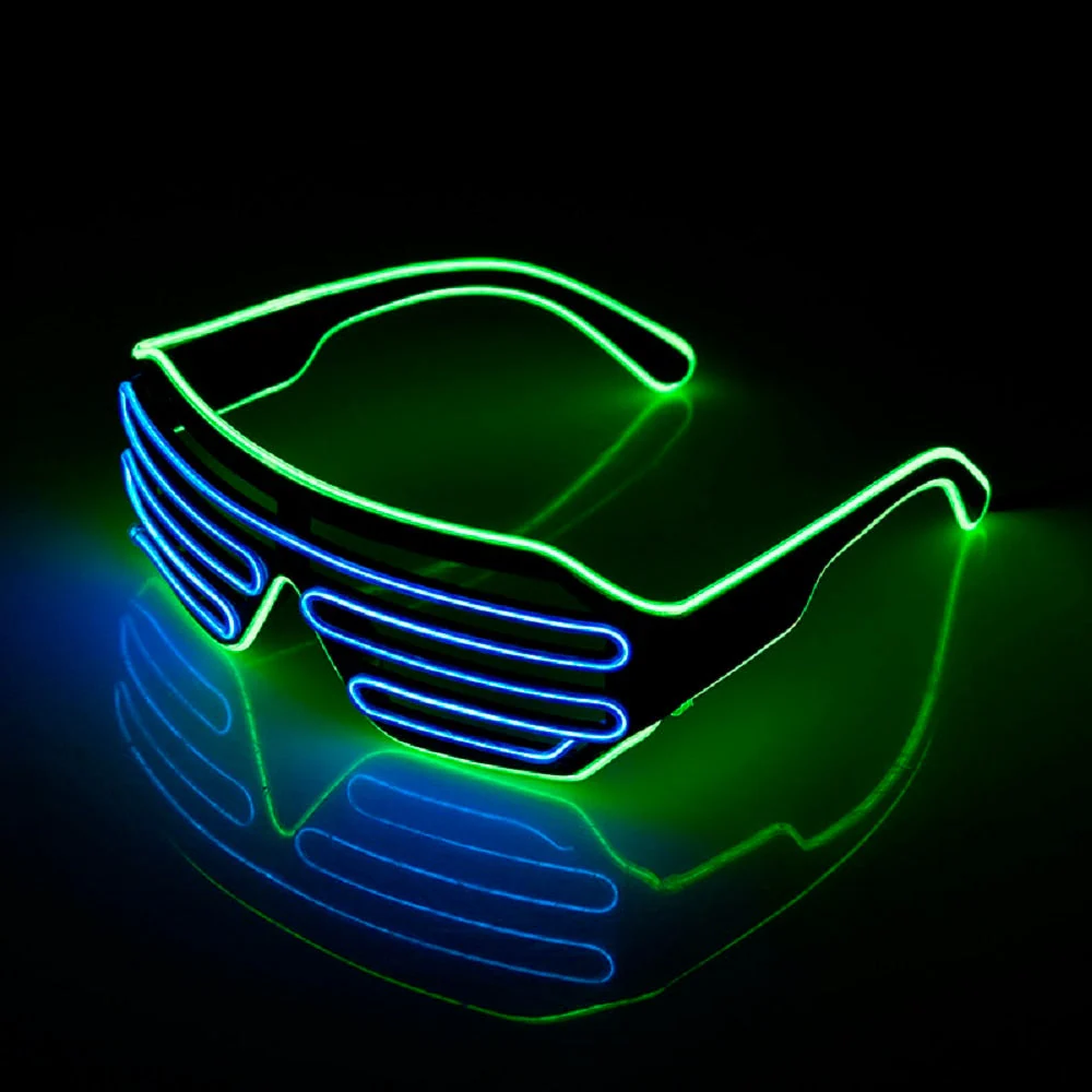 HULIANFU LED Glasses Glowing Halloween Luminous Neon Christmas Party Bril Flashing Light new - Deanwangkt