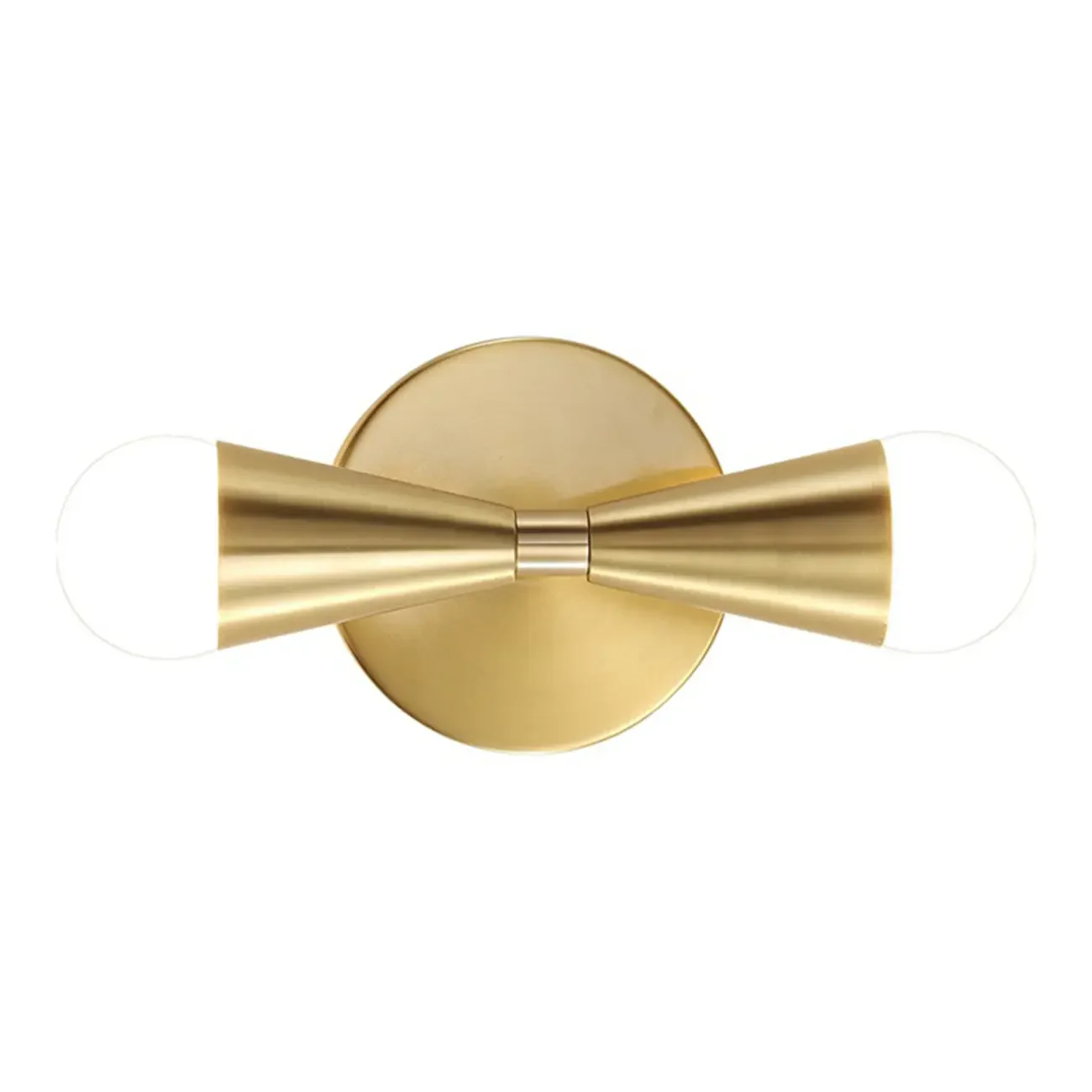 Elegant Straight 2-Light Wall Light Fixture in Gold