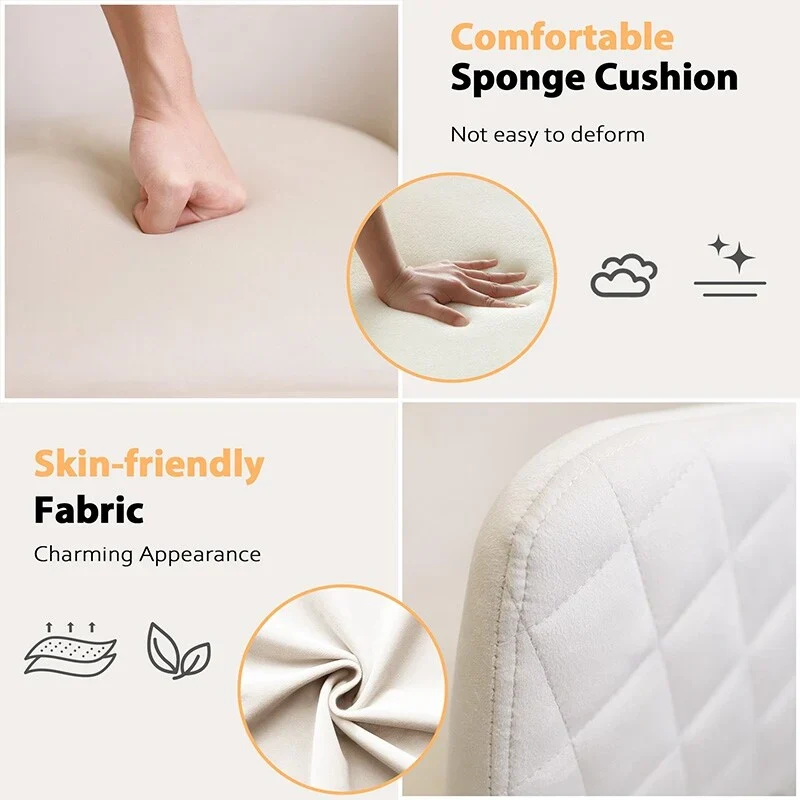 VANITII Accent Chair Swivel Vanity Chair Office Desk Chair With Wheels Modern Height Adjustable Pink/Grey/White