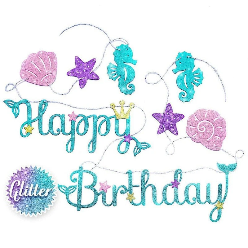 HULIANFU Little Mermaid Party Balloons 32inch Number Foil Balloon Kids Birthday Party Decoration Supplies Baby Shower Decor Helium Globos - Deanwangkt