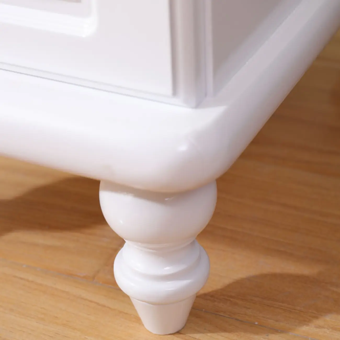 Art Deco Wood Top 3 Drawer Nightstand with Legs