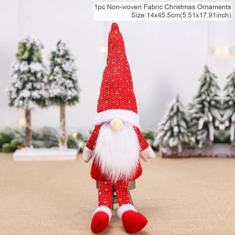 HULIANFU Santa Claus Christmas Doll Merry Christmas Decorations for Home Elk Christmas Ornaments Xmas Tree Decor  Navidad Natal Gifts - Deanwangkt