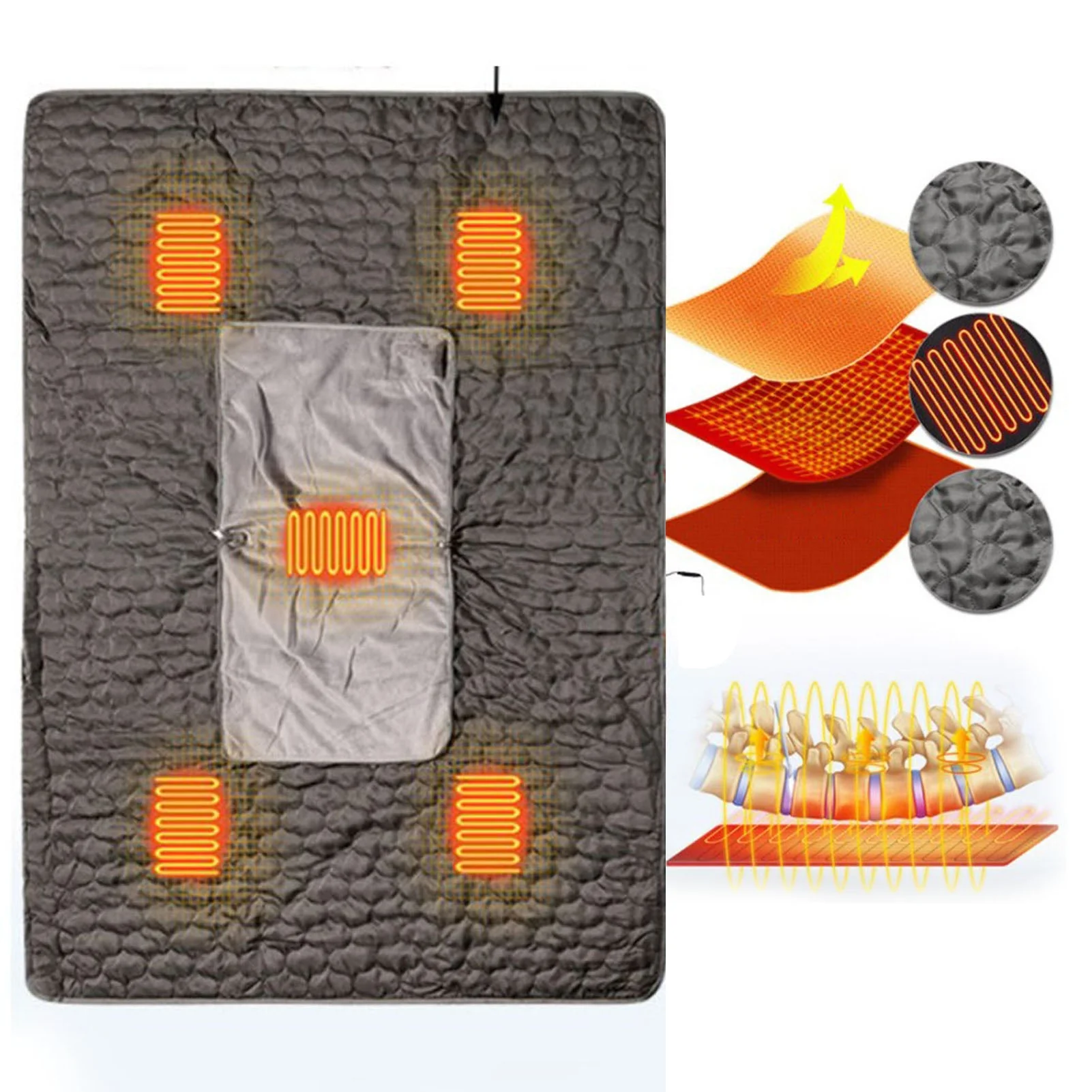 HULIANFU Winter Electric Blanket Thicker Body Warmer 150x105cm USB Electric Heating Shawl Washable Thermostat Electric Heating Blanket - Deanwangkt