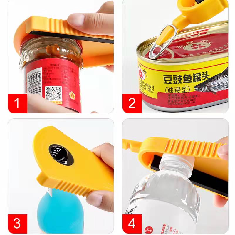 HULIANFU Kitchen Accessories Jar  Opener Beer Bottle  Can Gap Lids Off Easily Adjustable Size Stainless Steel Aluminium Alloy - Deanwangkt