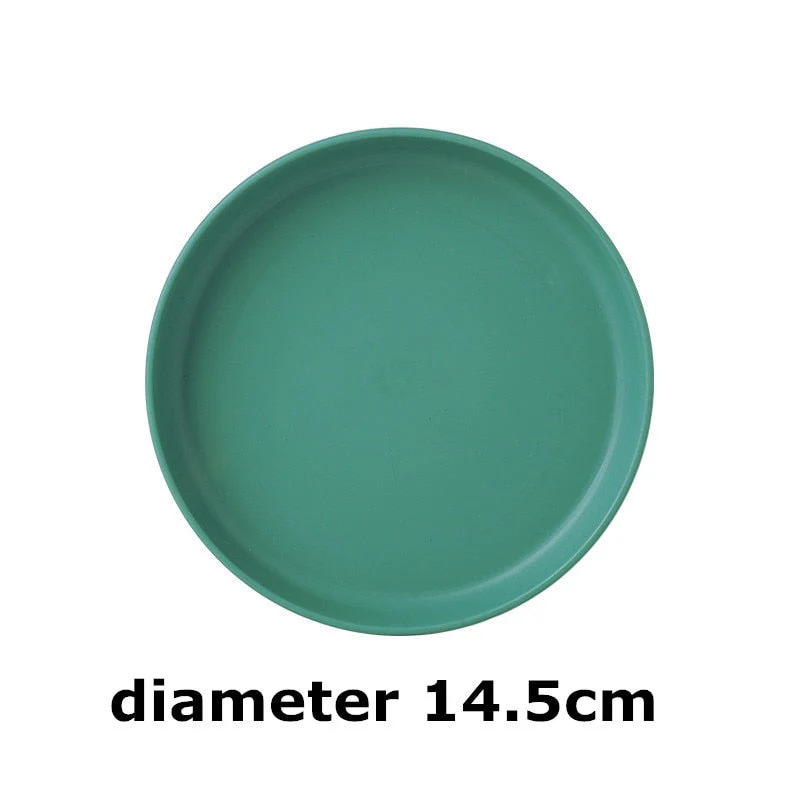 HULIANFU Kitchen Plastic Plates Wheat Straw Food Sauce Dish Taste Board Snack Fruit Plates Round Household Dishes Modern Dinner Plates - Deanwangkt