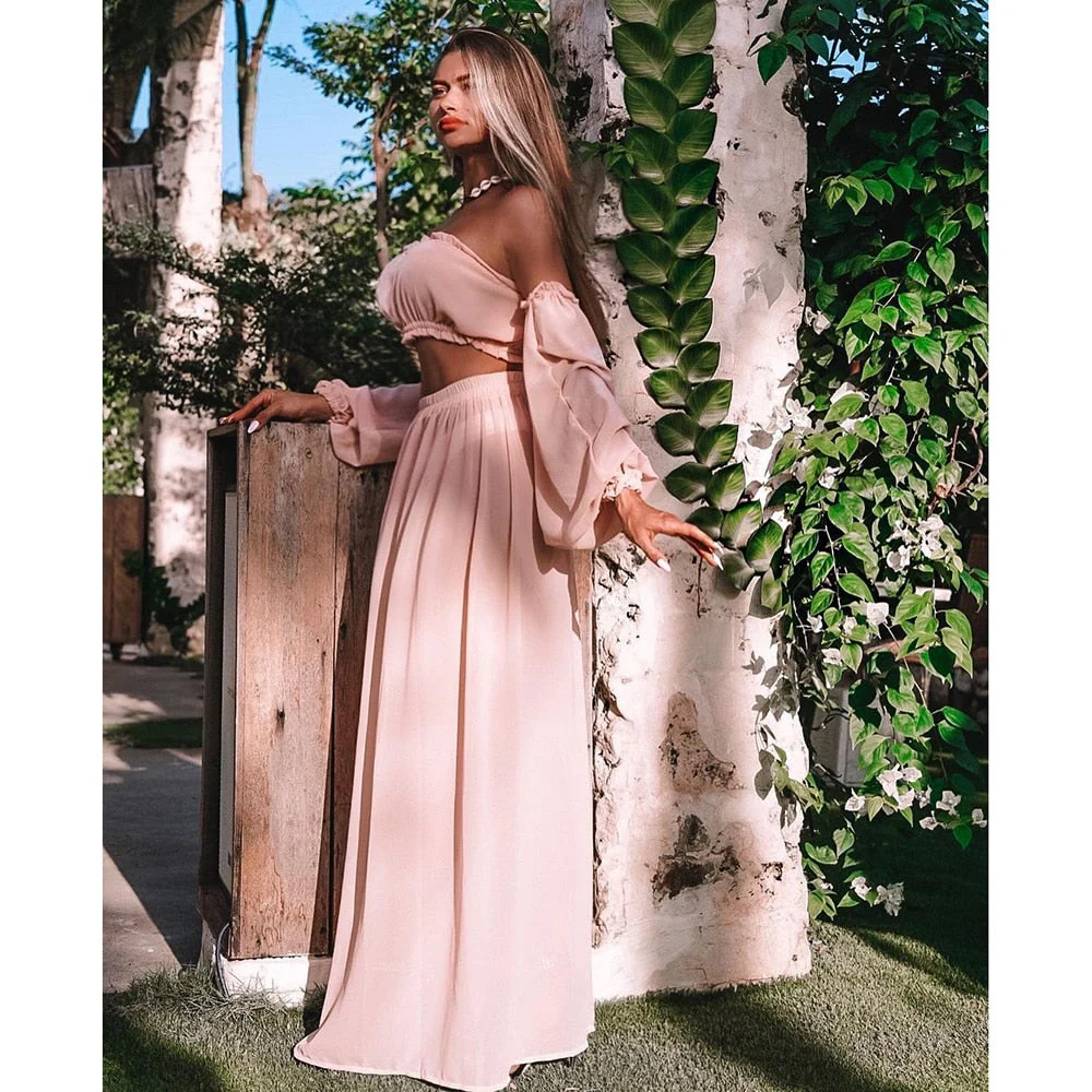 New Cover Up Skirt Swimsuit Chiffon Split Beach Skirt Swimwear Women Bandage Print Beachwear Summer - Deanwangkt