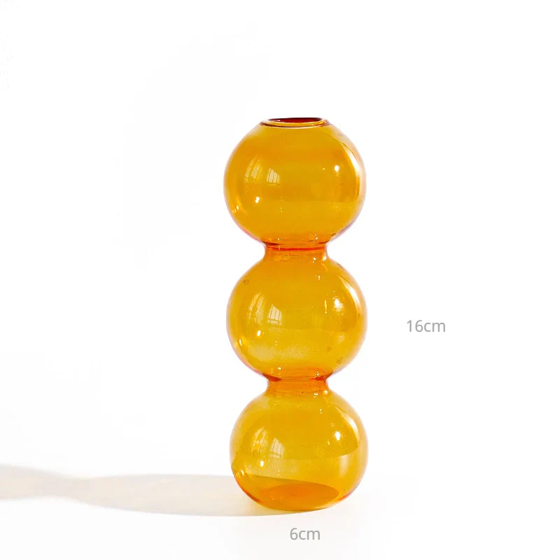 HULIANFU Nordic Creative Glass Bubble Vase Flower Arrangement Spherical Art Flower Ornaments Vases Decoration Home Birthday Gift - Deanwangkt