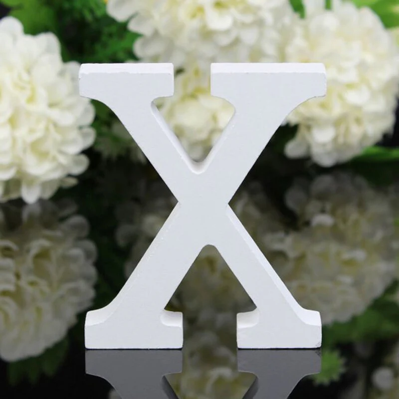 HULIANFU White Wood Letter Alphabet DIY Personalised Name Design Art Crafts Free Standing Xmas Birthday Wedding Party Home Decoration - Deanwangkt