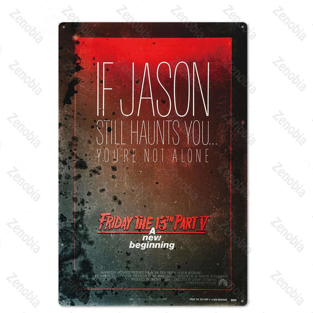 HULIANFU Vintage Horror Movies Metal Poster Wall Art Stickers for Pub Bar Club Home Wall Room Decoration Retro Mtal Sign Plaque Tin Plate - Deanwangkt