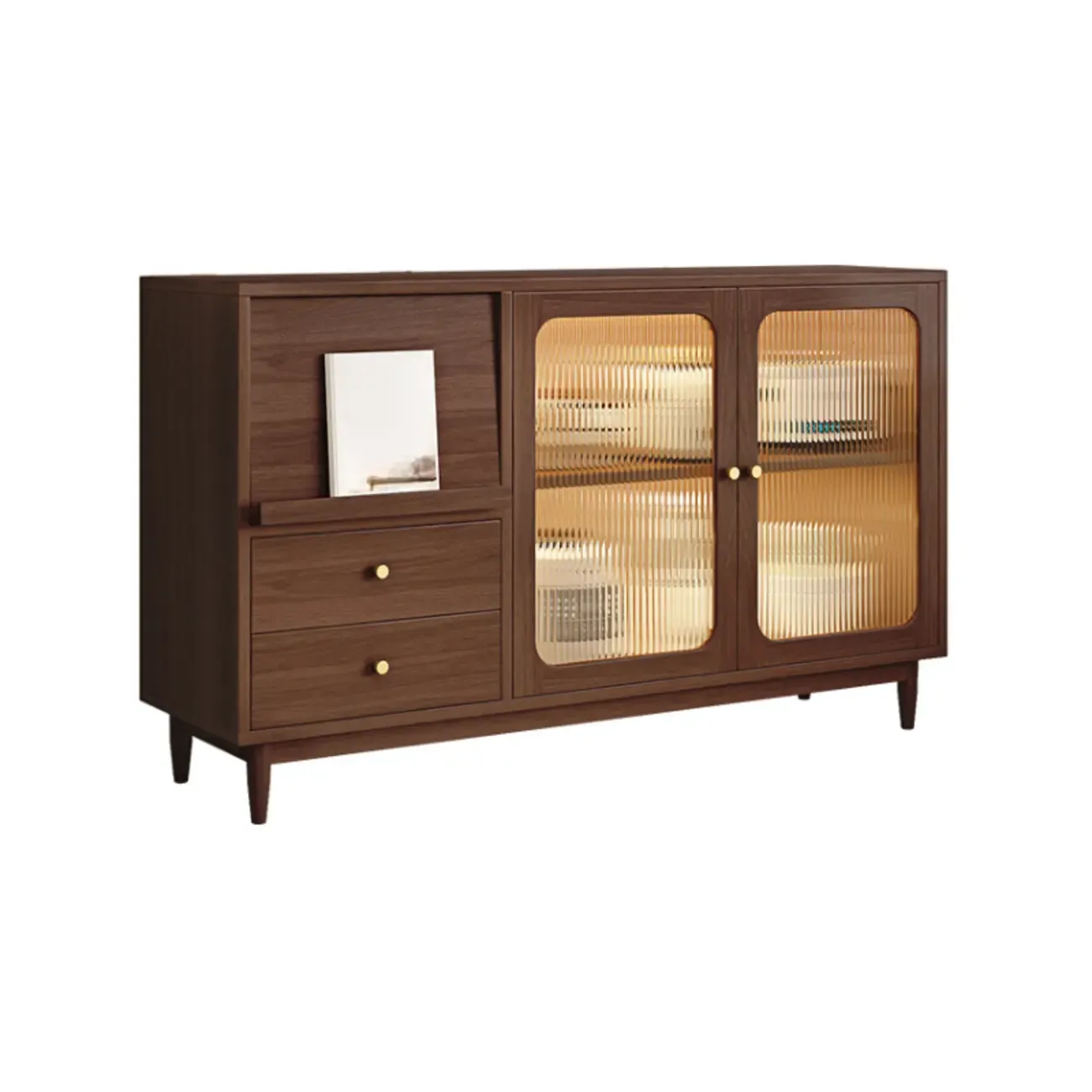 Natural Finish Rubberwood Sideboard with Drawers