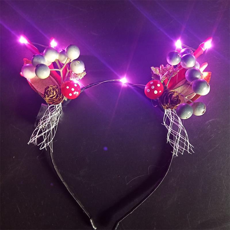 HULIANFU 2026  Luminous Elk Antler Headband Christmas Concert Forest Branch Deer Ear Headgear Hair Accessories Scenic Stage Show Photo Props - Deanwangkt