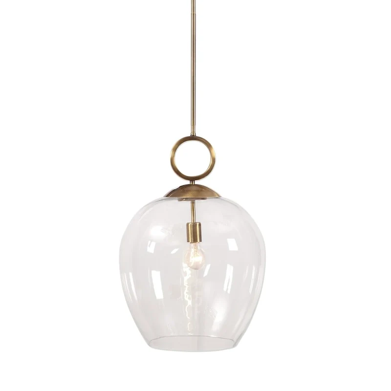 Uttermost Calix Aged Brass Steel/Glass 1-light Pendant