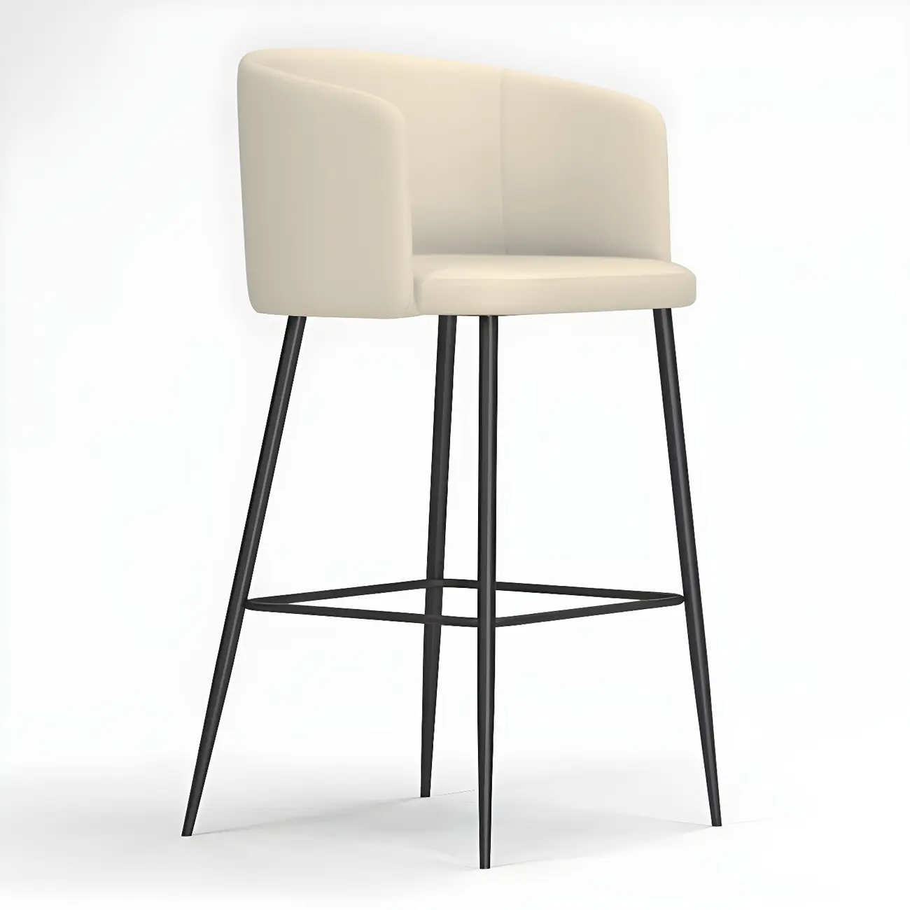 Bucket Faux Leather Wingback Counter Height Bar Stools