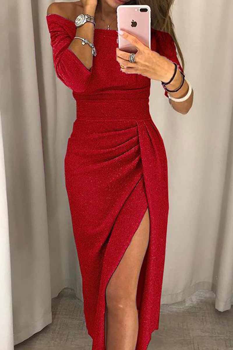hulianfu hulianfu Wrap Hip Slit Collar Maxi Dresses(5 Colors) - Deanwangkt