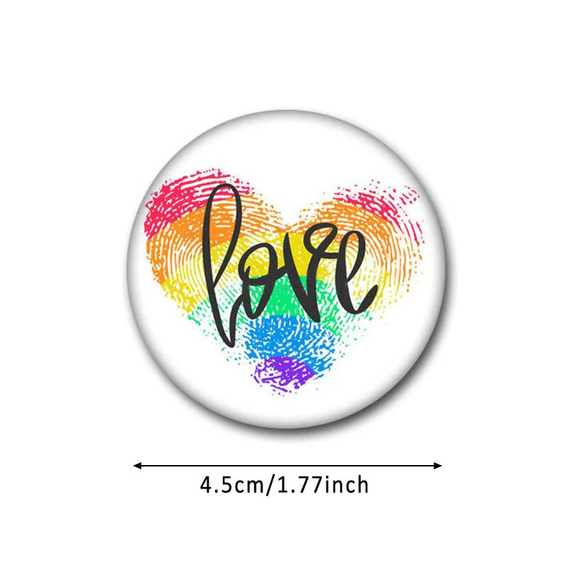 HULIANFU Pride Rainbow Flag Badge Round Icons Gay Pins Homosexual Love Metal Badges Decorative Brooch Pins Jewelry Accessories Gifts - Deanwangkt