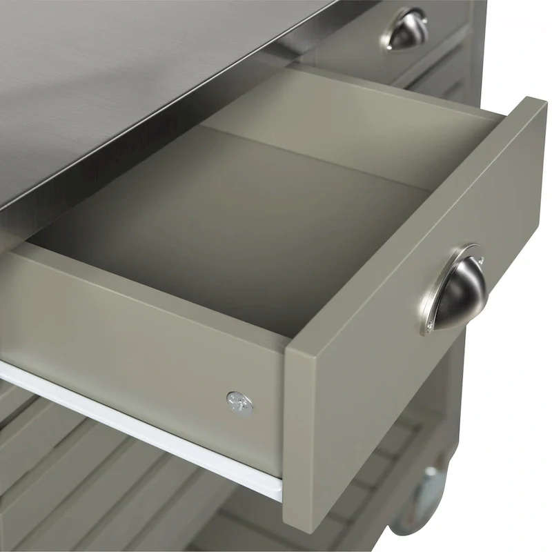 The Gray Barn White Squirrel Grey Wood Kitchen Cart