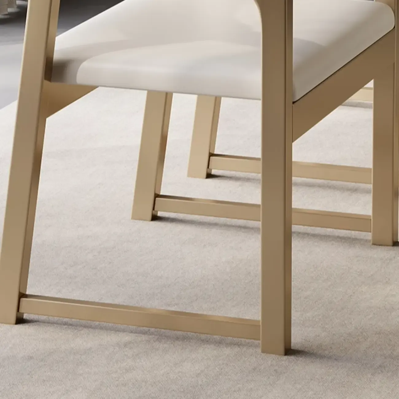 Modern Upholstered Metal Dining Arm Chair