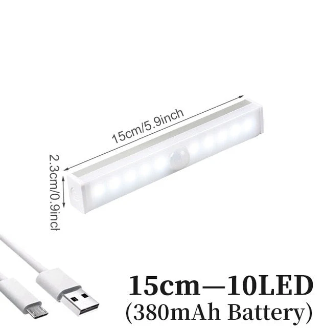 HULIANFU Rechargeable LED Under Cabinet Lighting Closet Light Motion Sensor Kitchen Night Wardrobe With Magnetic Strip For Stairs Bedroom - Deanwangkt