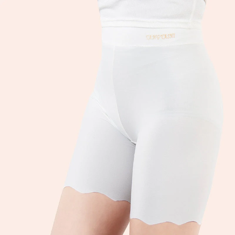 Hulianfu M~4xl Women's Safety Pants Thin Breathable Non-curling Boxer Shorts High Waist Short Pants Plus Size Four-corner Legging Shorts - Deanwangkt