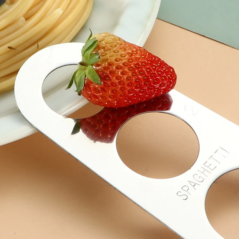 HULIANFU Stainless Steel Spaghetti Ruler Pasta Measuring Device Spaghetti Kitchen Gadget 4-hole Rice Noodle Measuring Device Pasta Cutter - Deanwangkt