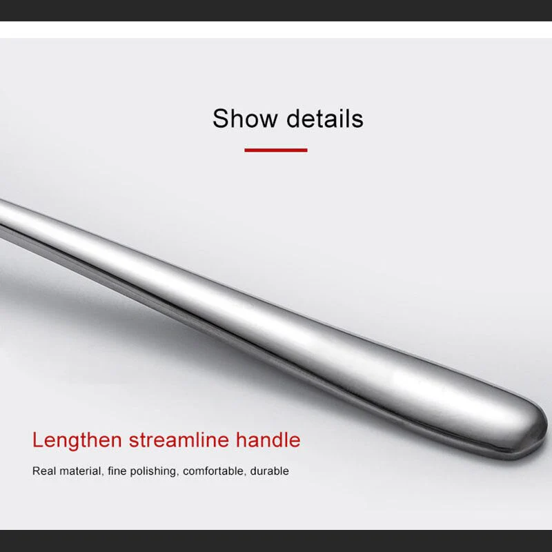 HULIANFU Korean Stainless Steel Thickening Spoon Creative Long Handle Hotel Hot Pot Spoon  Soup Ladle Home Kitchen Essential Tools h2 - Deanwangkt