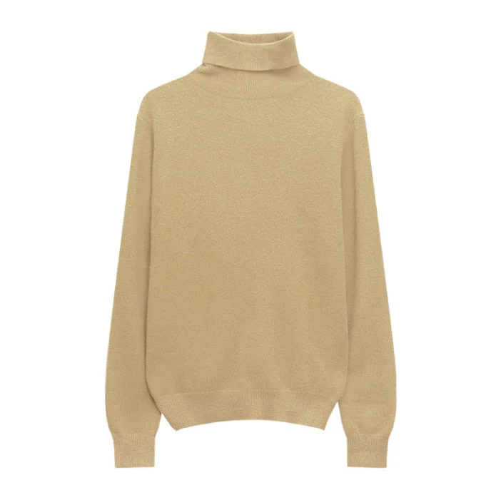 Hulianfu Winter High Quality Wwomen's Wool Sweater Solid Color High-neck Pullover Long-sleeved Knit Top - Deanwangkt