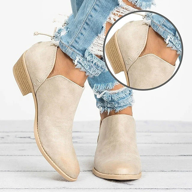 Women's Boots Slouchy Boots Chelsea Boots Outdoor Office Daily Booties Ankle Boots Summer Low Heel Cuban Heel Round Toe Elegant Casual Minimalism Walking Shoes Faux Leather Zipper Solid Color Black - Deanwangkt