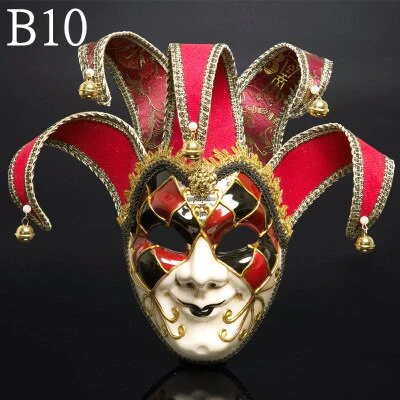 HULIANFU Newly High-end Venetian Masquerade Mask Mask Europe and The United States Halloween Clown Mask Show Supplies - Deanwangkt
