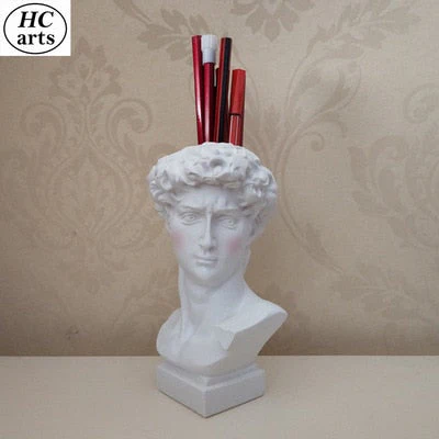 HULIANFU W&G Nordic Vase Home Decor Vase Creative Human Head Portrait Flower Vases Room Decoration Resin David Flower Vase Room Decor - Deanwangkt