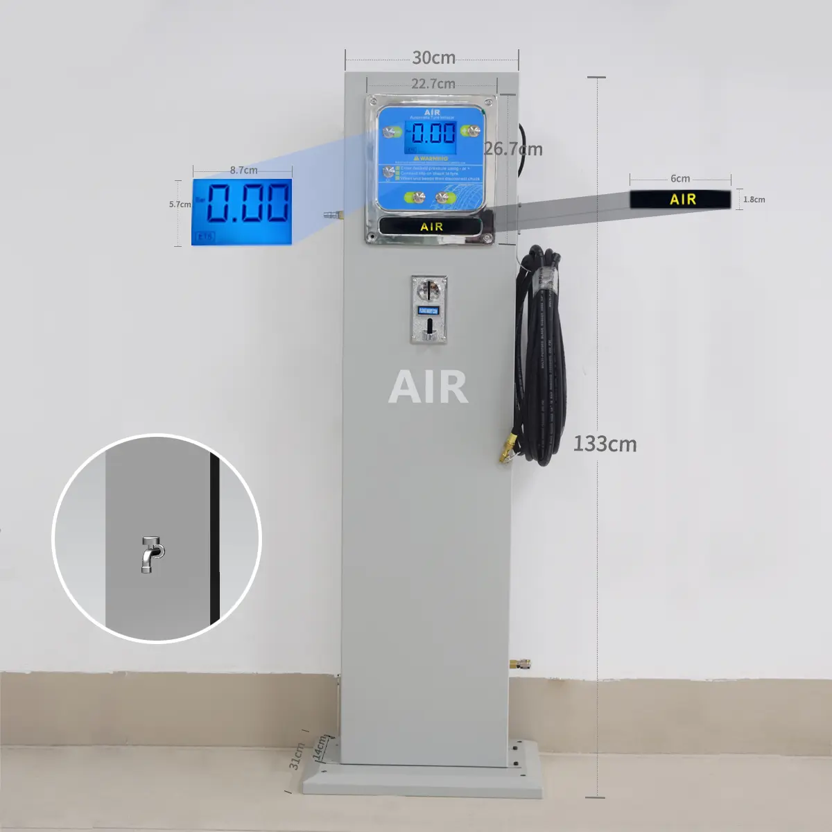 SEAPENG High-Speed Vertical Tire Inflator â 2-Min Inflation for Gas Station Use