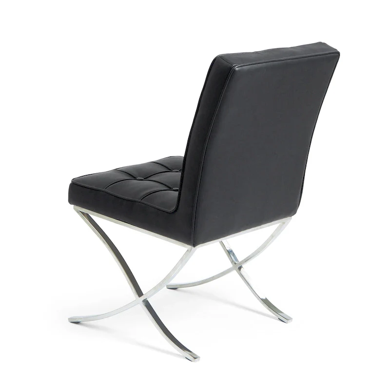 Milania Modern Button Tufted Leather Dining Chairs (Set of 2) by Christopher Knight Home