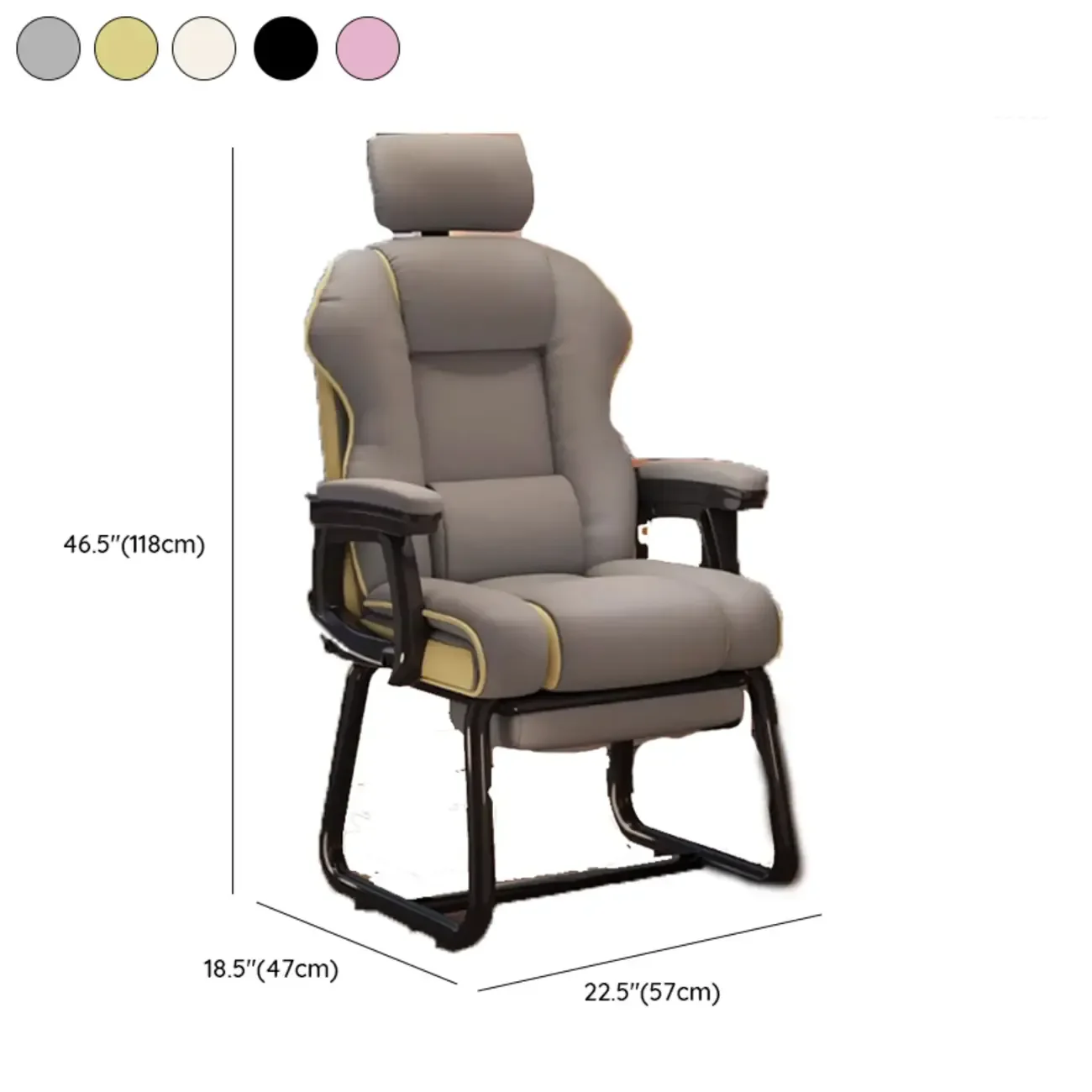 Yellow High-Back Leather Ergonomic Executive Chair