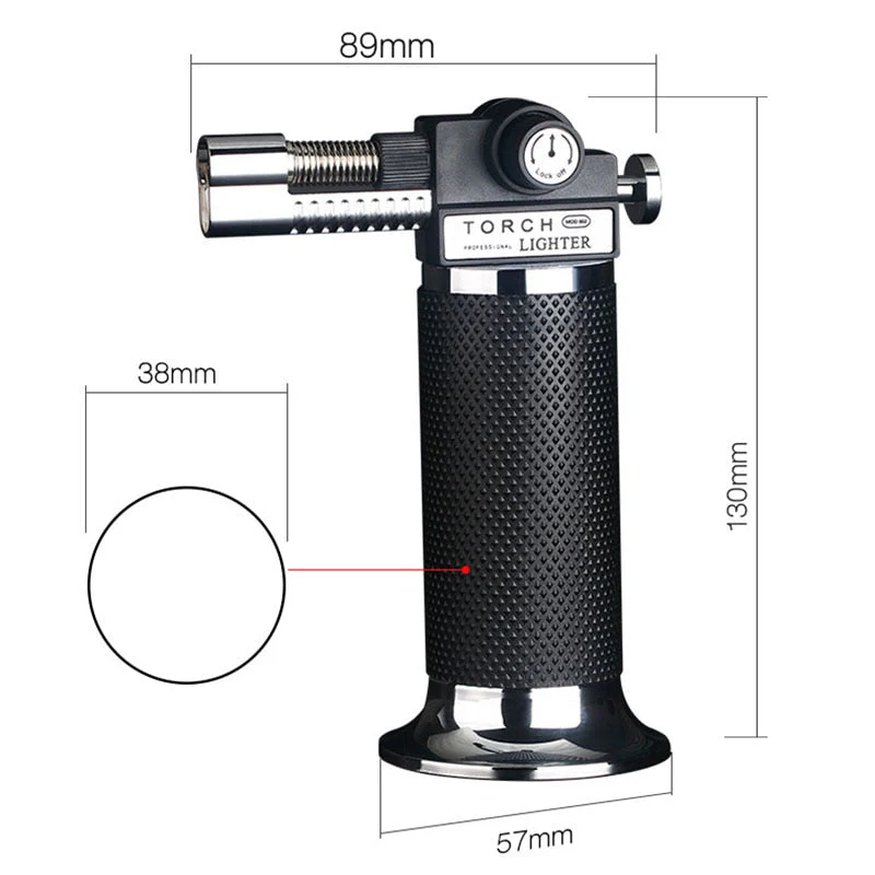 HULIANFU Kitchen Spray Gun Torch Lighter Jet Turbo Outdoor Double Flame Baking BBQ Lighter Windproof Camping Butane Gas Cigar Lighter - Deanwangkt