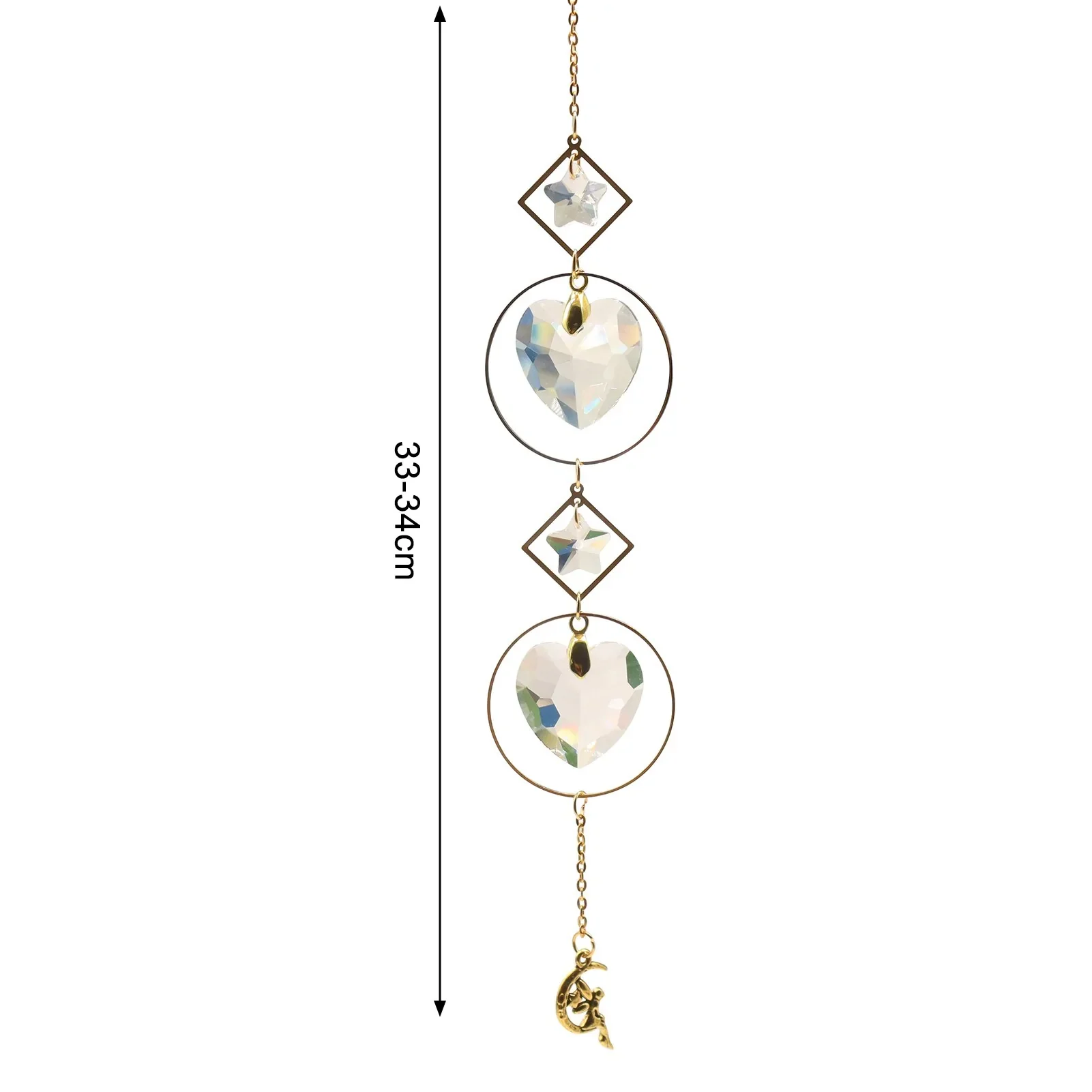 HULIANFU New Indian Style Dreamcatcher Moon Handmade Wind Chimes Wall Ornament Girls Room Decoration Feather Dream Catcher - Deanwangkt