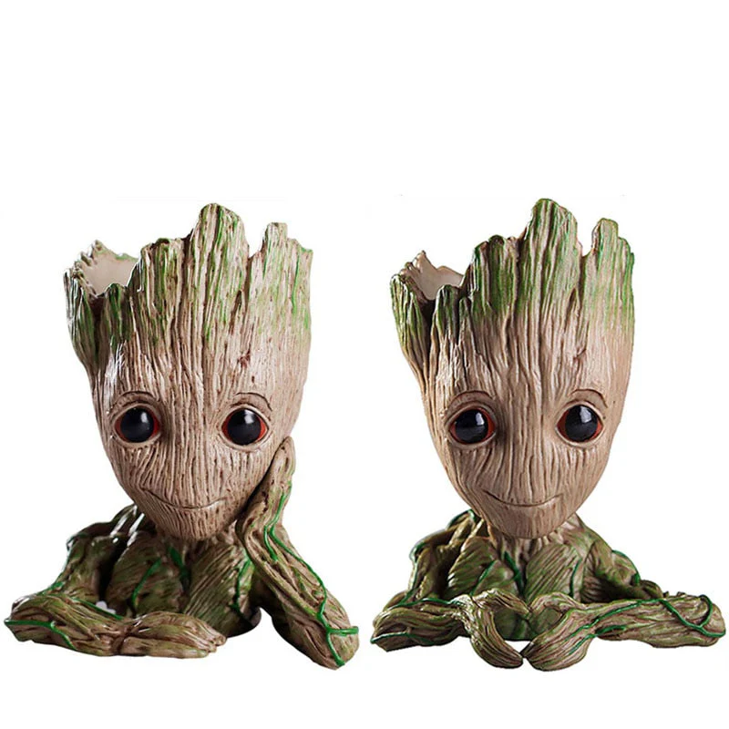 HULIANFU Strongwell Home Decoration Flower Vase Miniature Model Succulent Flower Pots Desktop Display Figurines Baby Groot Artware Gifts - Deanwangkt