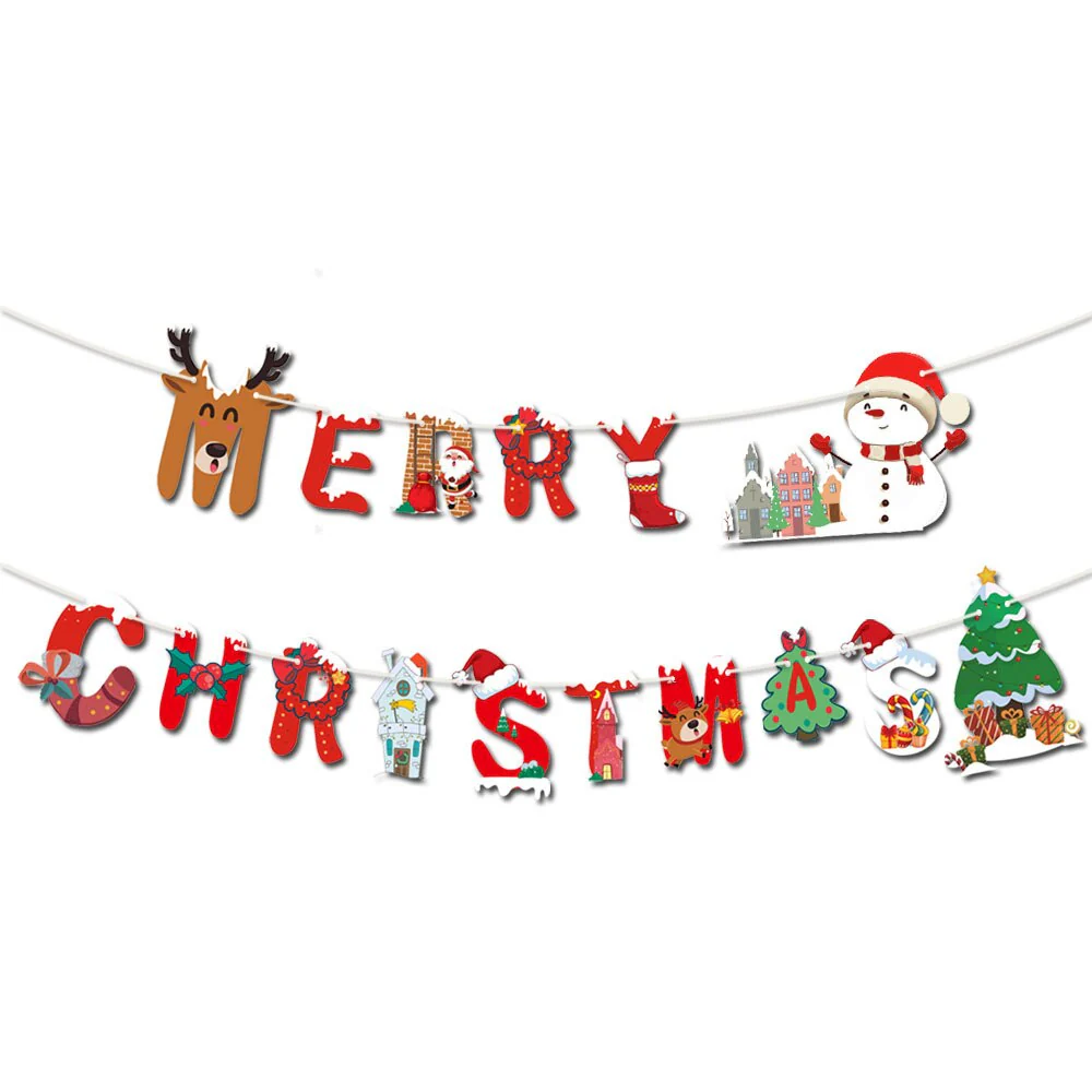 HULIANFU Wooden Christmas Door Wreath Oranments Wall Xmas Dec Merry Christmas Decor For Home  Happy New Year Naviidad Door Wreath - Deanwangkt