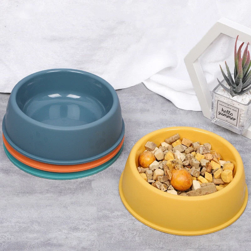 HULIANFU Pet Single Bowl PP Frosted Footprint Puppy Drinker Feeder Cat&Dog Food Bowls Lightweight Non-slip Feeding Dish Pets Accessories - Deanwangkt
