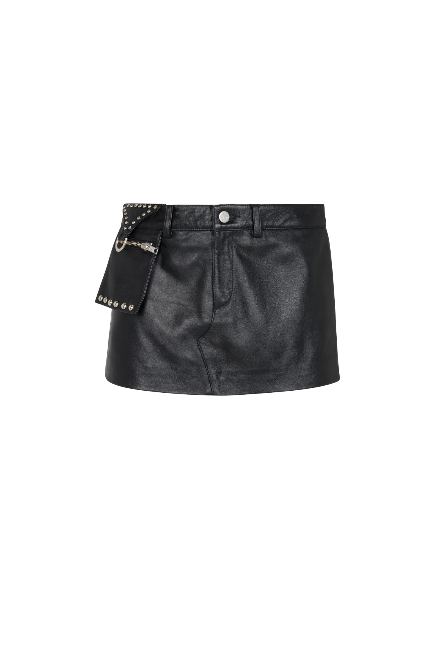 MAC MINI SKIRT - BLACK LEATHER