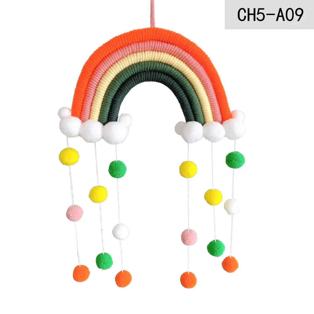 HULIANFU Nordic Cloud Rainbow Raindrop Wall Hangings Decoration For Kid Girls Bedroom Hanging Pendant Baby Bed Tent Hanging Toy Pendant - Deanwangkt