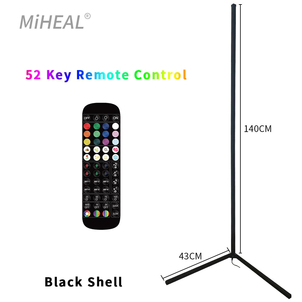 HULIANFU RGB LED Floor lamp Indoor Home Decoration Modern Corner Floor Lamp Living Rome Art Decor Atmospheric Standing Stand Lighting - Deanwangkt